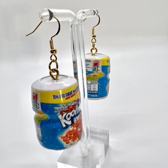 Kool Aid Earrings - Tropical Punch Drink Powder Cans - Mini Brands Earrings - Picture 3 of 6